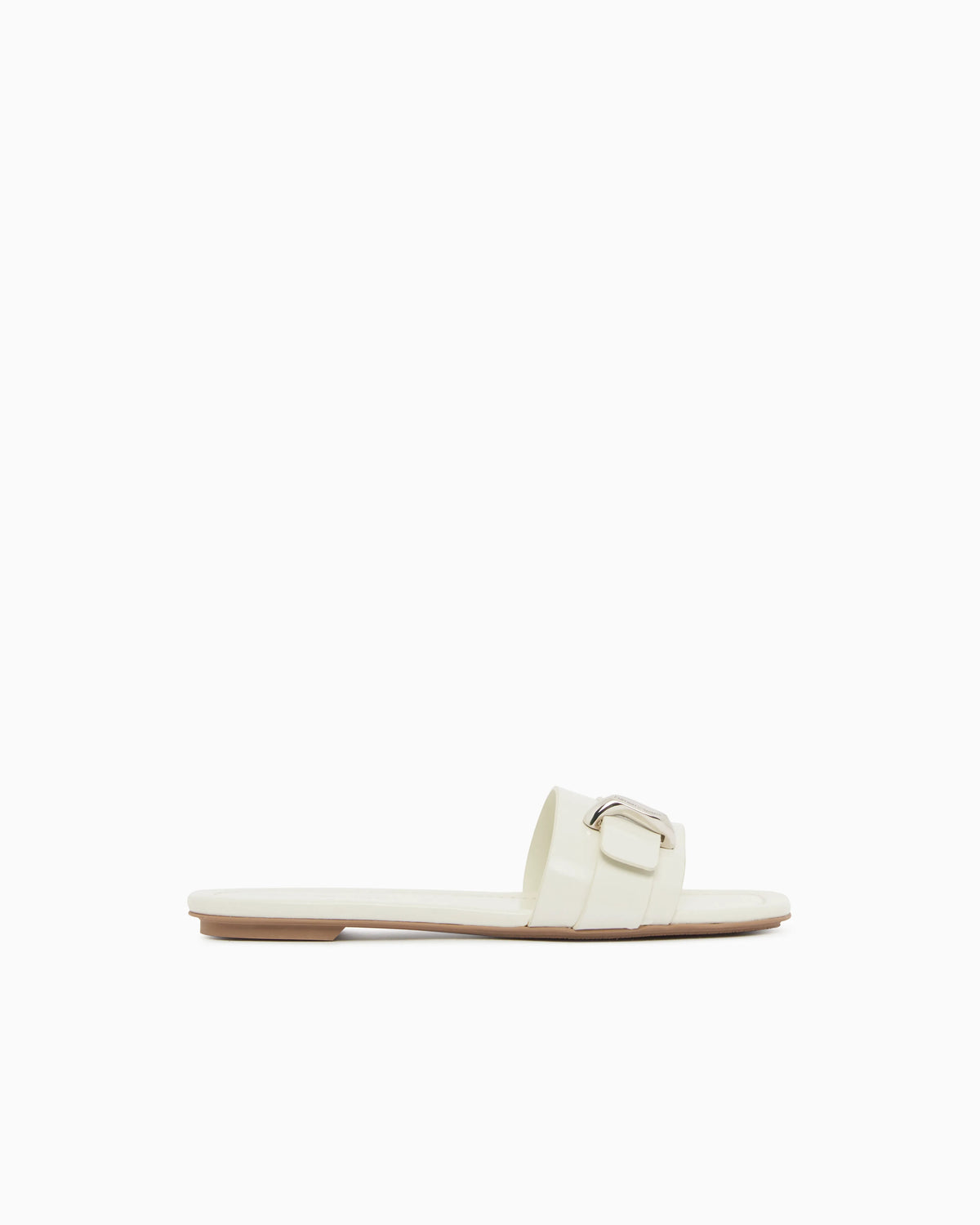 Shiny polished leather band sandals