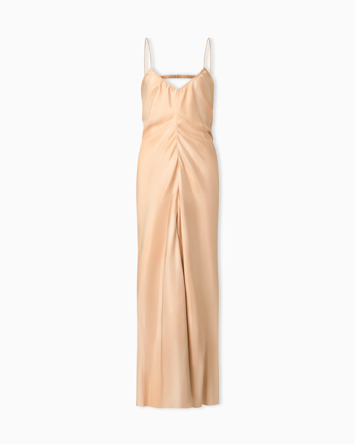Faded-print pongee silk dress