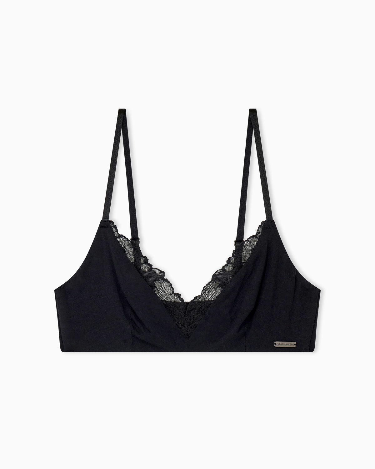 Unpadded viscose jersey bralette with delicate lace trim