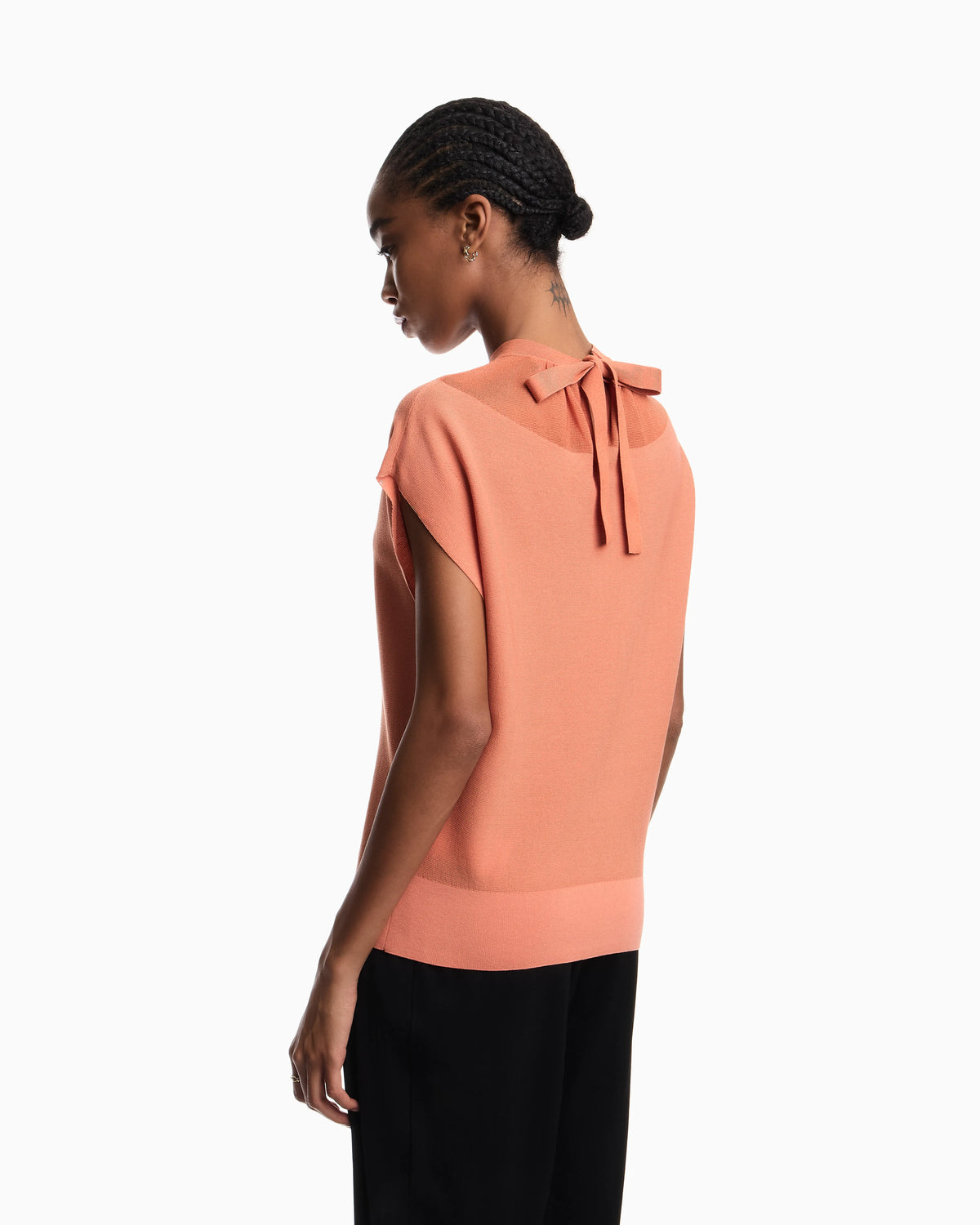 Links stitch Lyocell-blend jumper with yoke