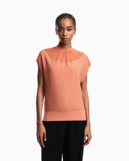 Links stitch Lyocell-blend jumper with yoke