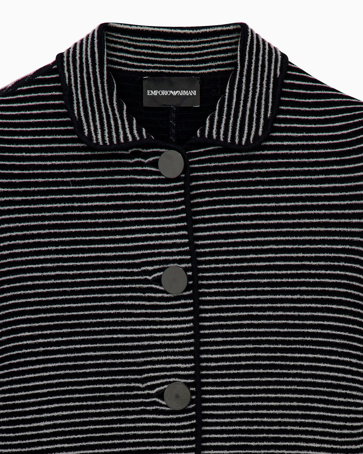 Blazer in striped ottoman fabric with front flap pockets