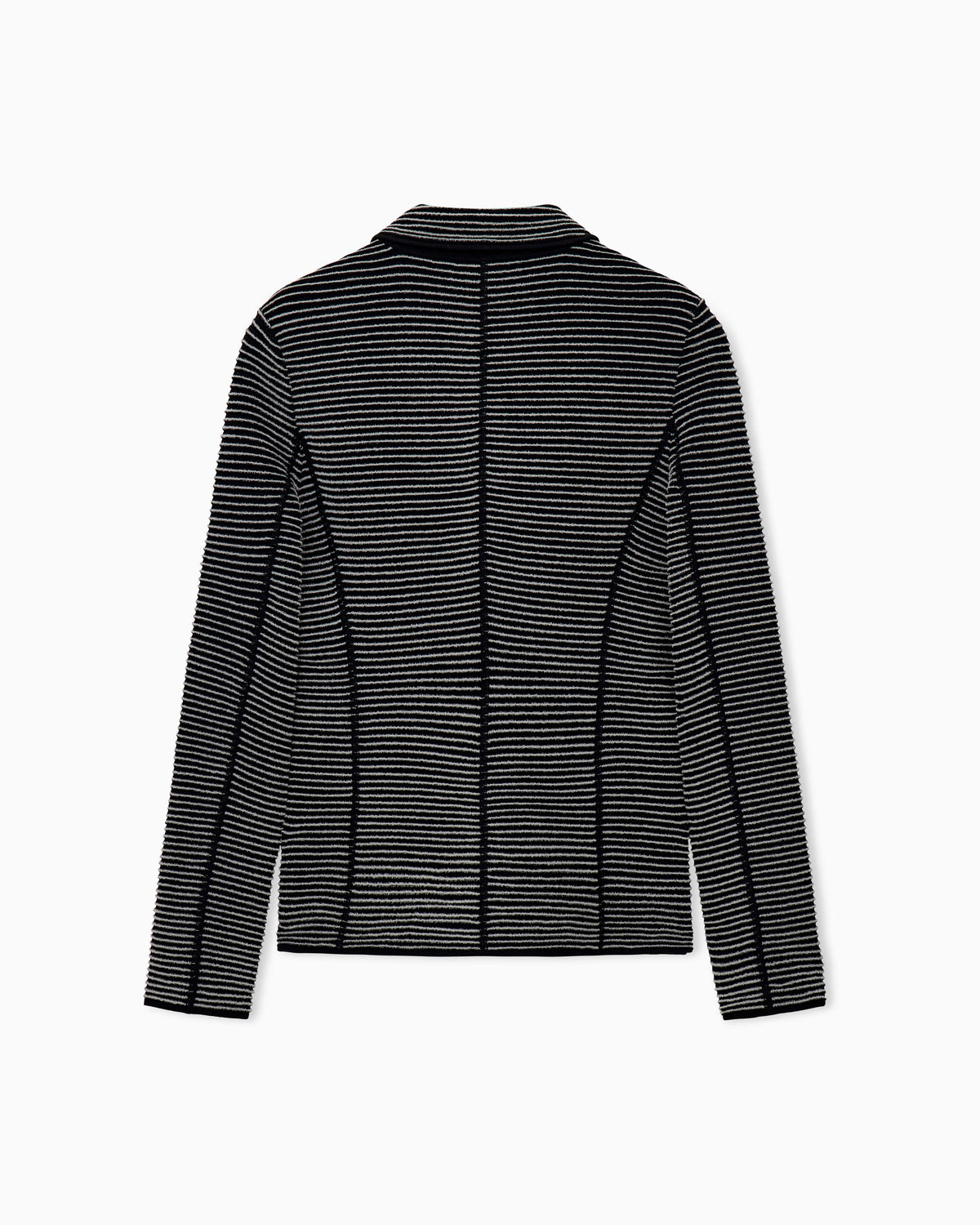 Blazer in striped ottoman fabric with front flap pockets