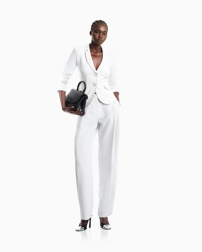Slim-fit blazer in chevron jacquard jersey with flap pockets