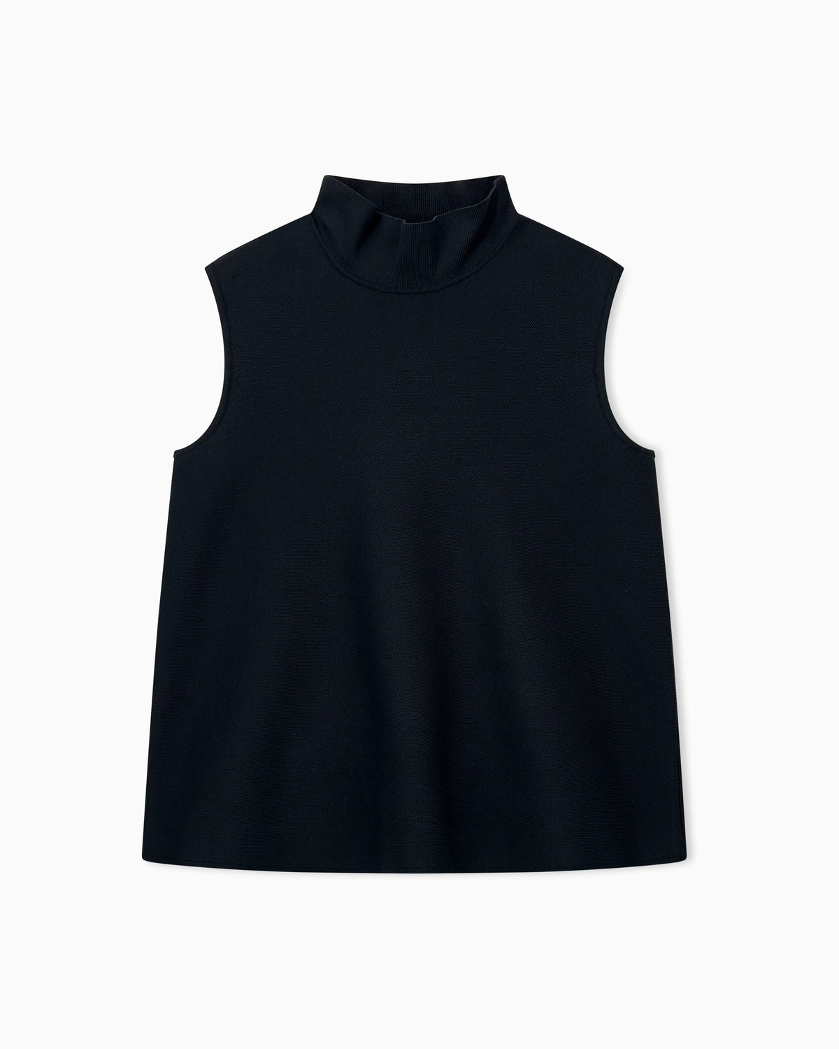 Sleeveless mock neck top in textured double knit
