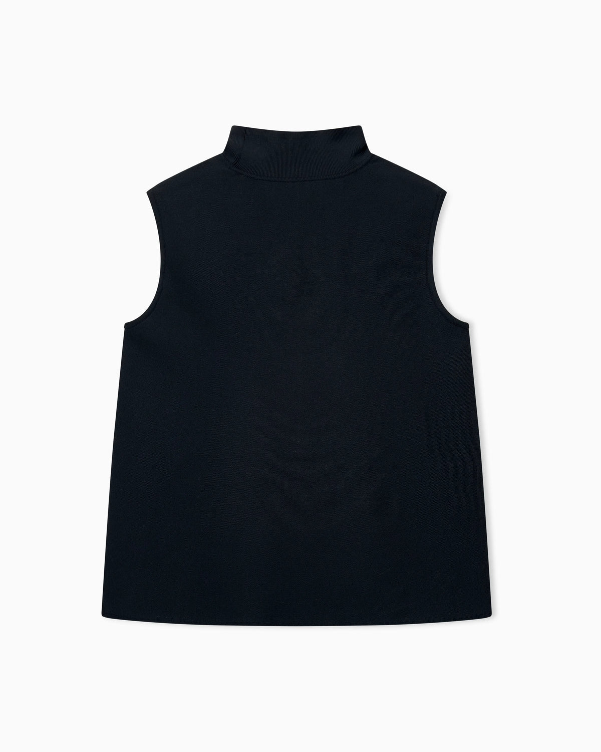 Sleeveless mock neck top in textured double knit