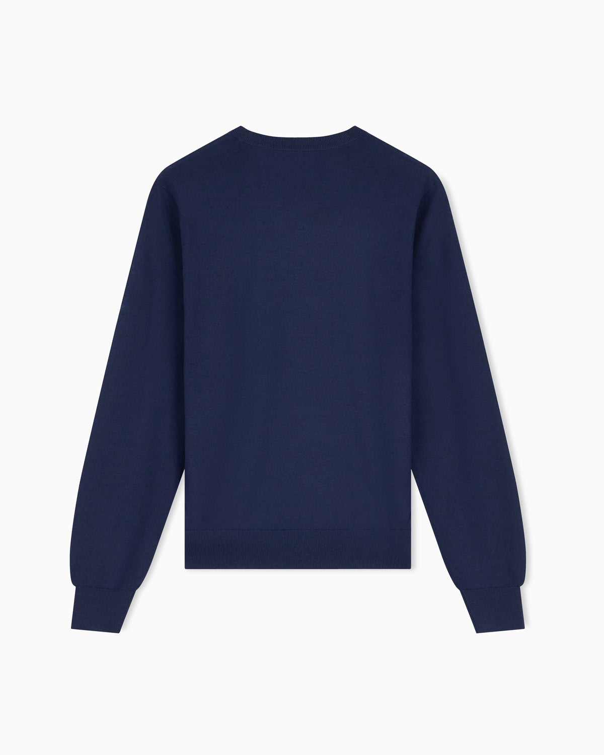 Crew-neck virgin wool pullover with rhinestone details