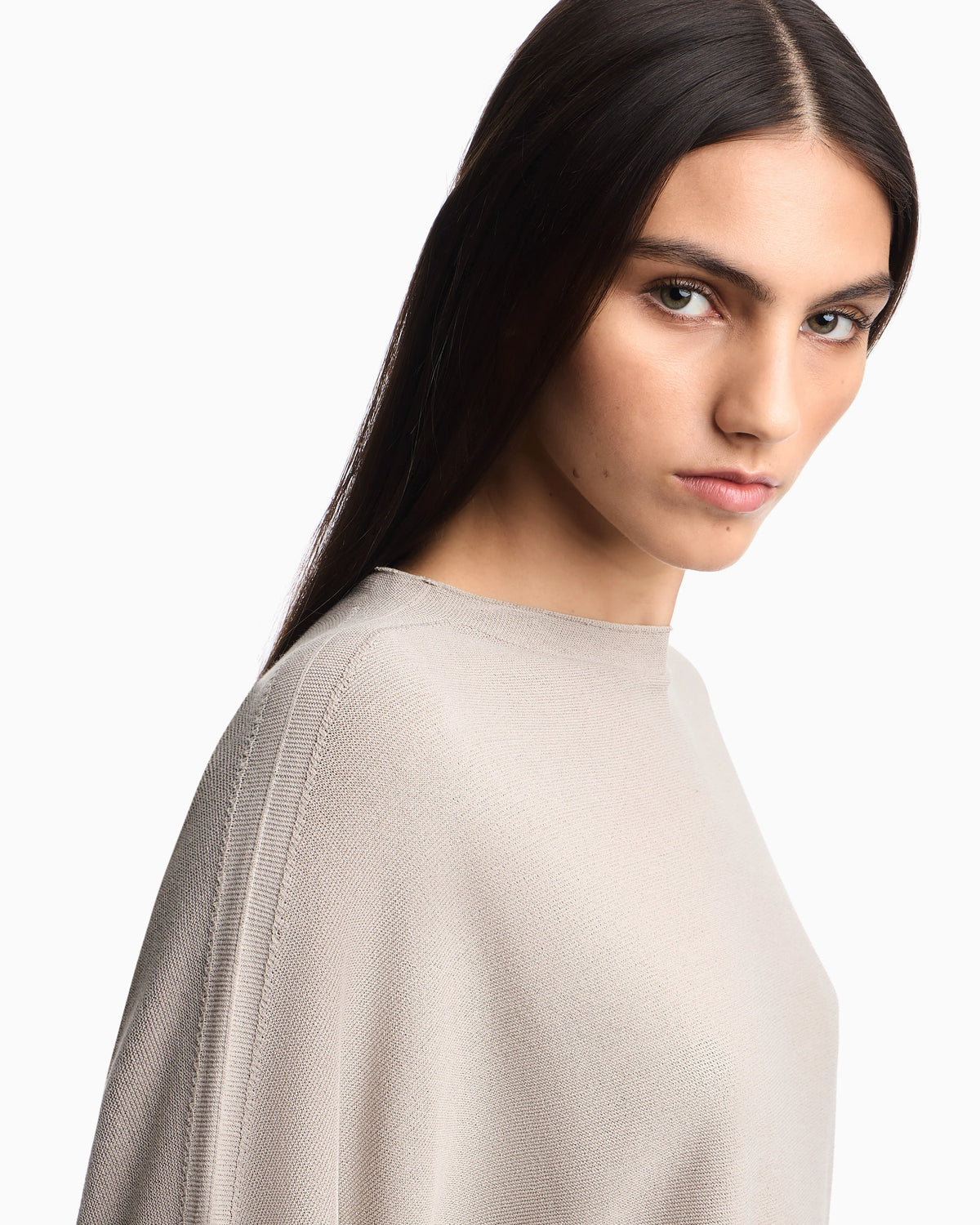 Link-stitch knit jumper