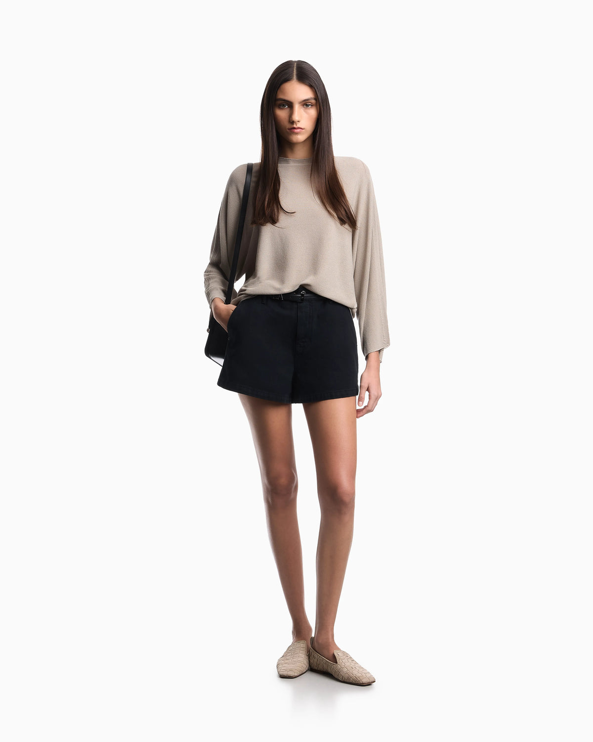 Link-stitch knit jumper