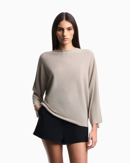 Link-stitch knit jumper
