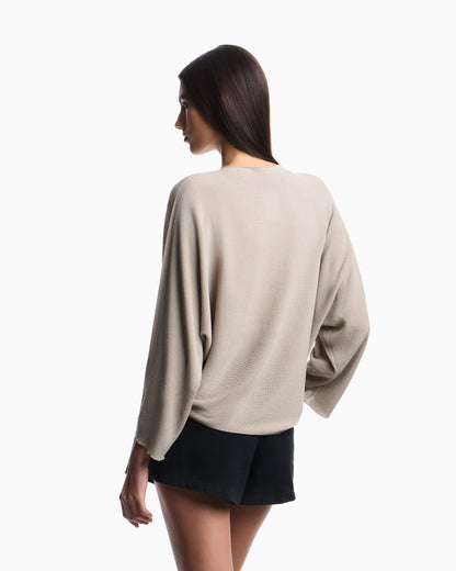 Link-stitch knit jumper