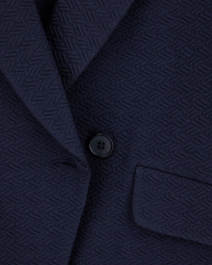 Unlined cotton jersey blazer with a jacquard relief pattern