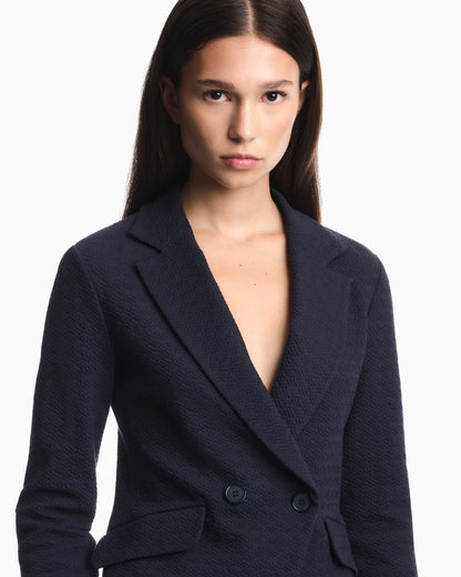 Unlined cotton jersey blazer with a jacquard relief pattern