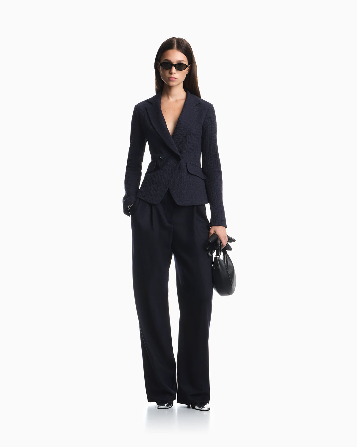 Unlined cotton jersey blazer with a jacquard relief pattern