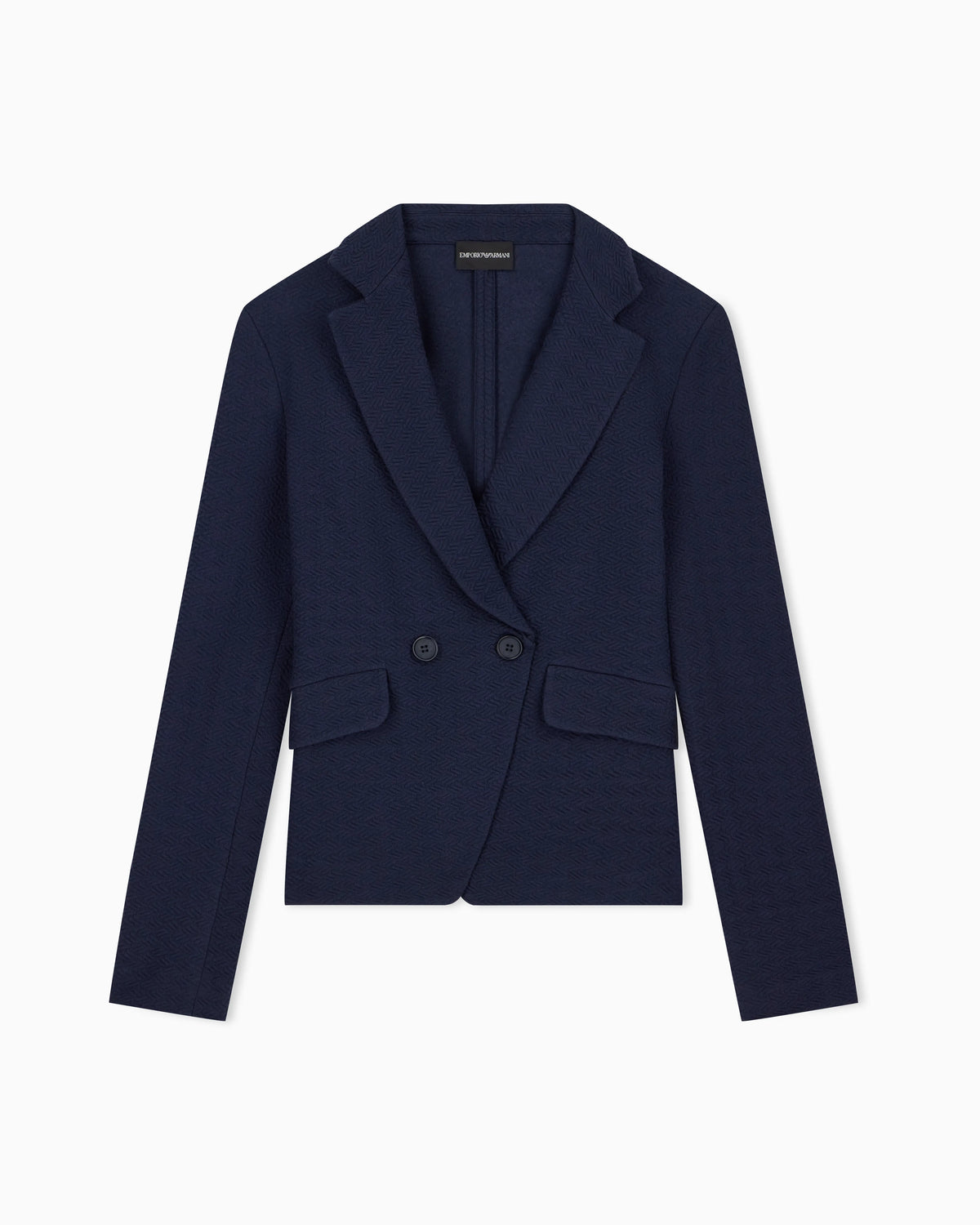 Unlined cotton jersey blazer with a jacquard relief pattern