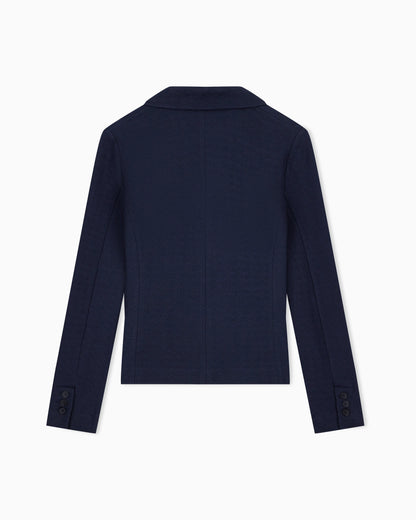 Unlined cotton jersey blazer with a jacquard relief pattern