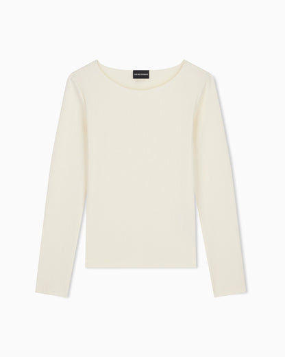 Slim fit shirt in jacquard jersey with a chevron pattern