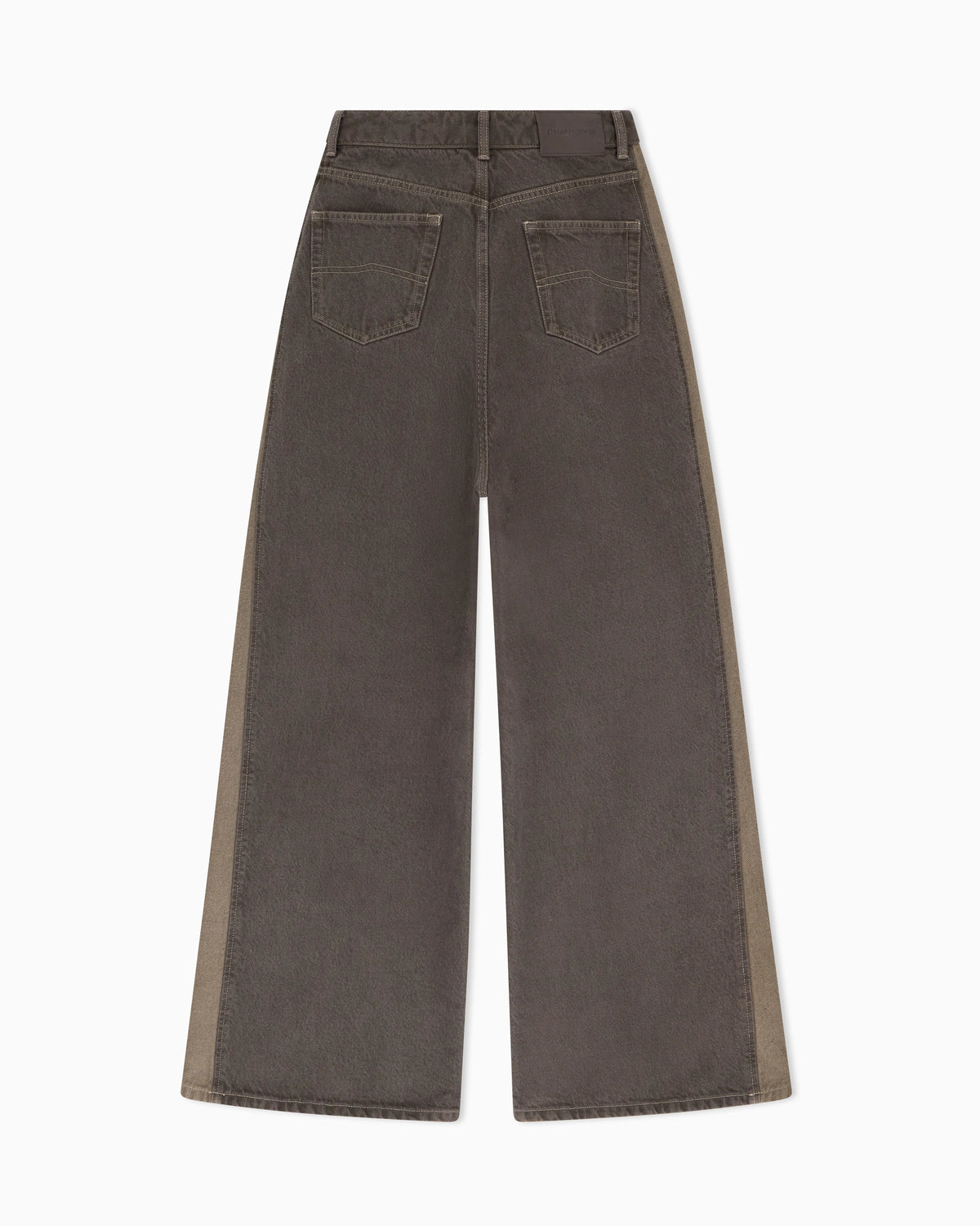 Five-pocket wide-leg denim pants with relaxed fit