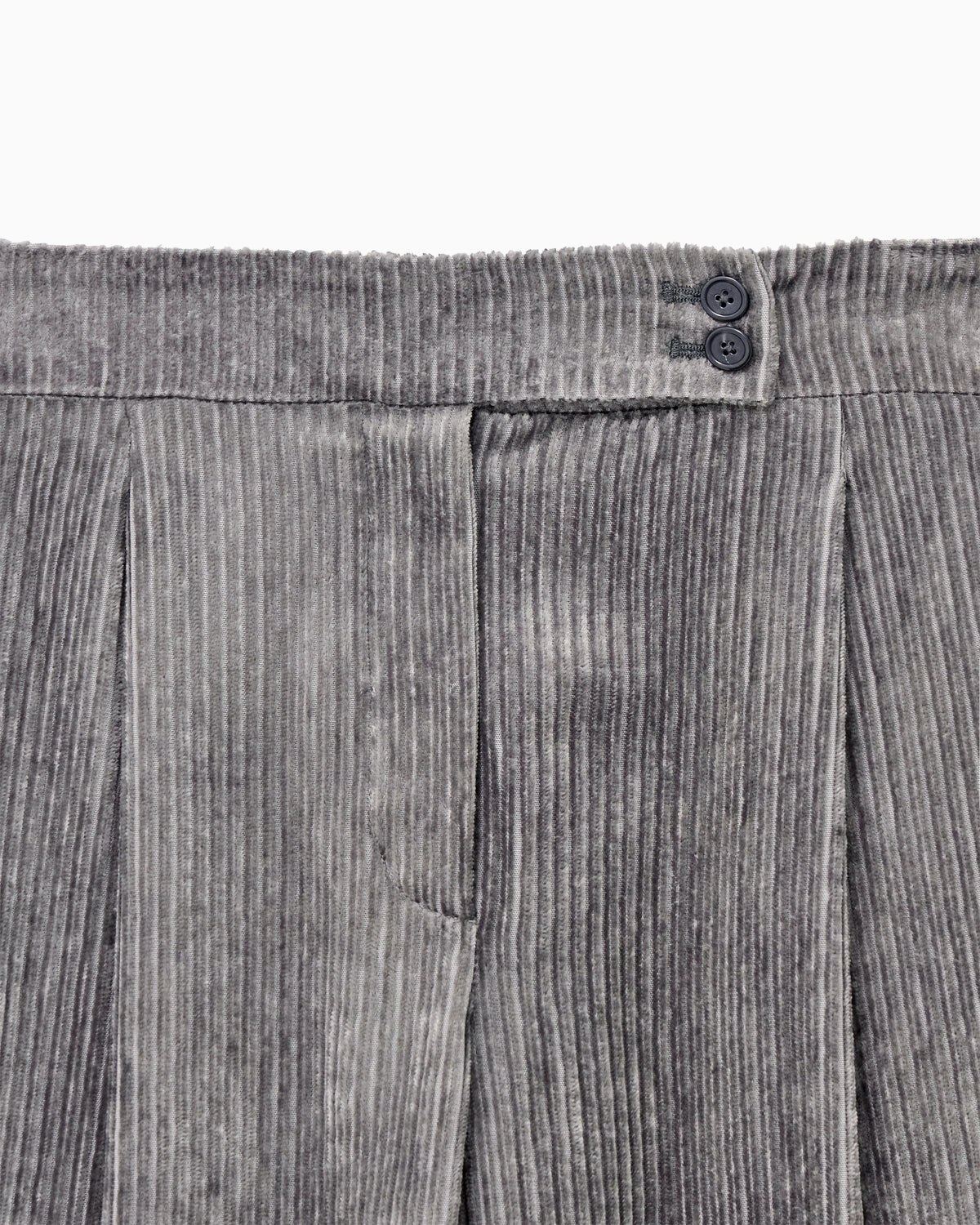 Pleated pants in fluid corduroy Signature Capsule