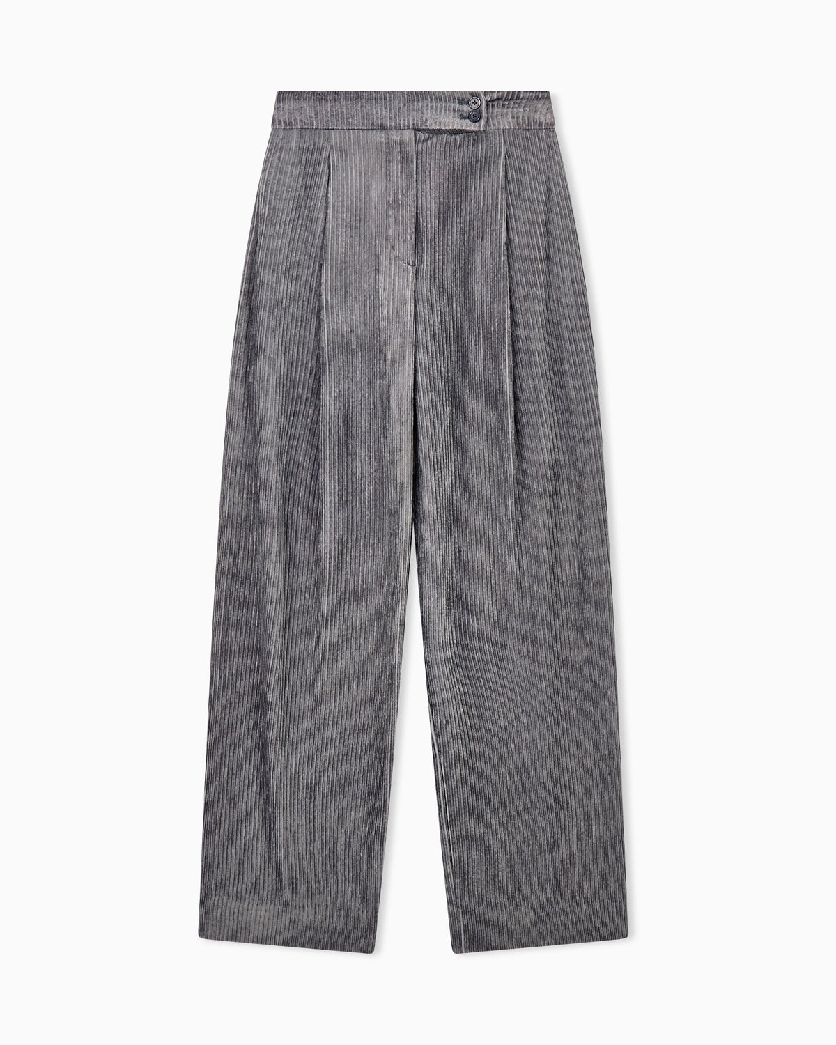 Pleated pants in fluid corduroy Signature Capsule