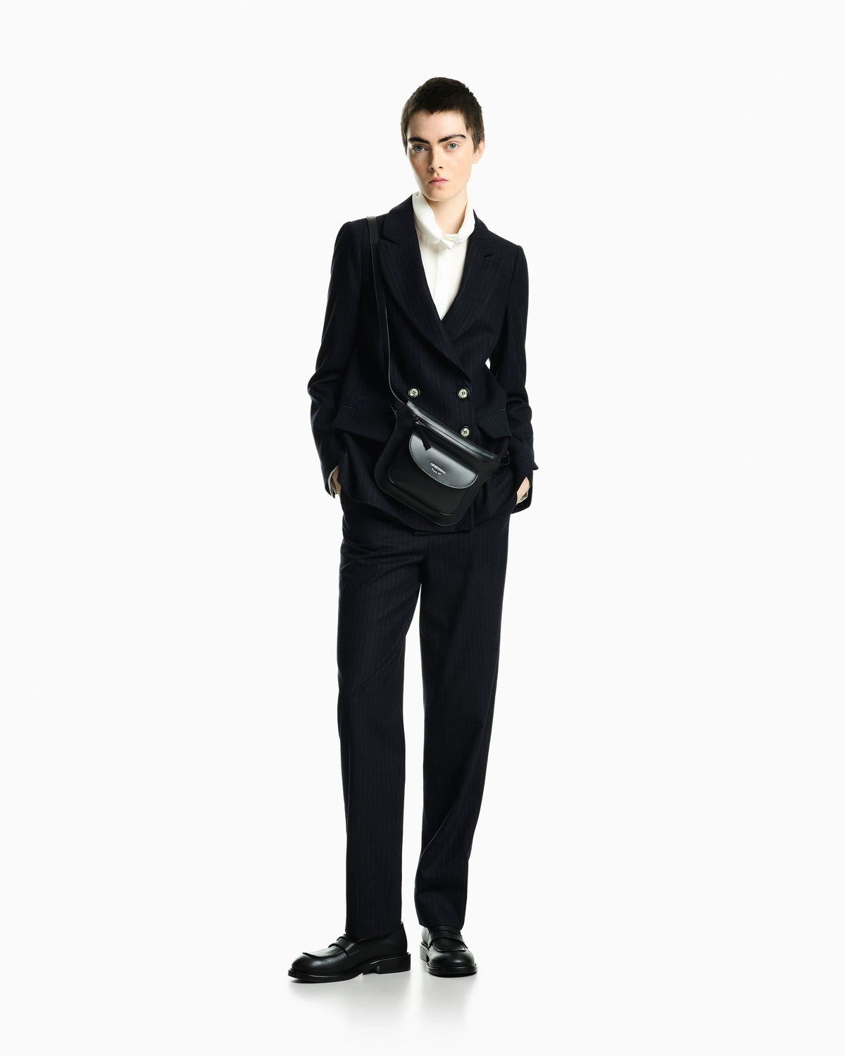Pinstripe wool blend pants Signature Capsule