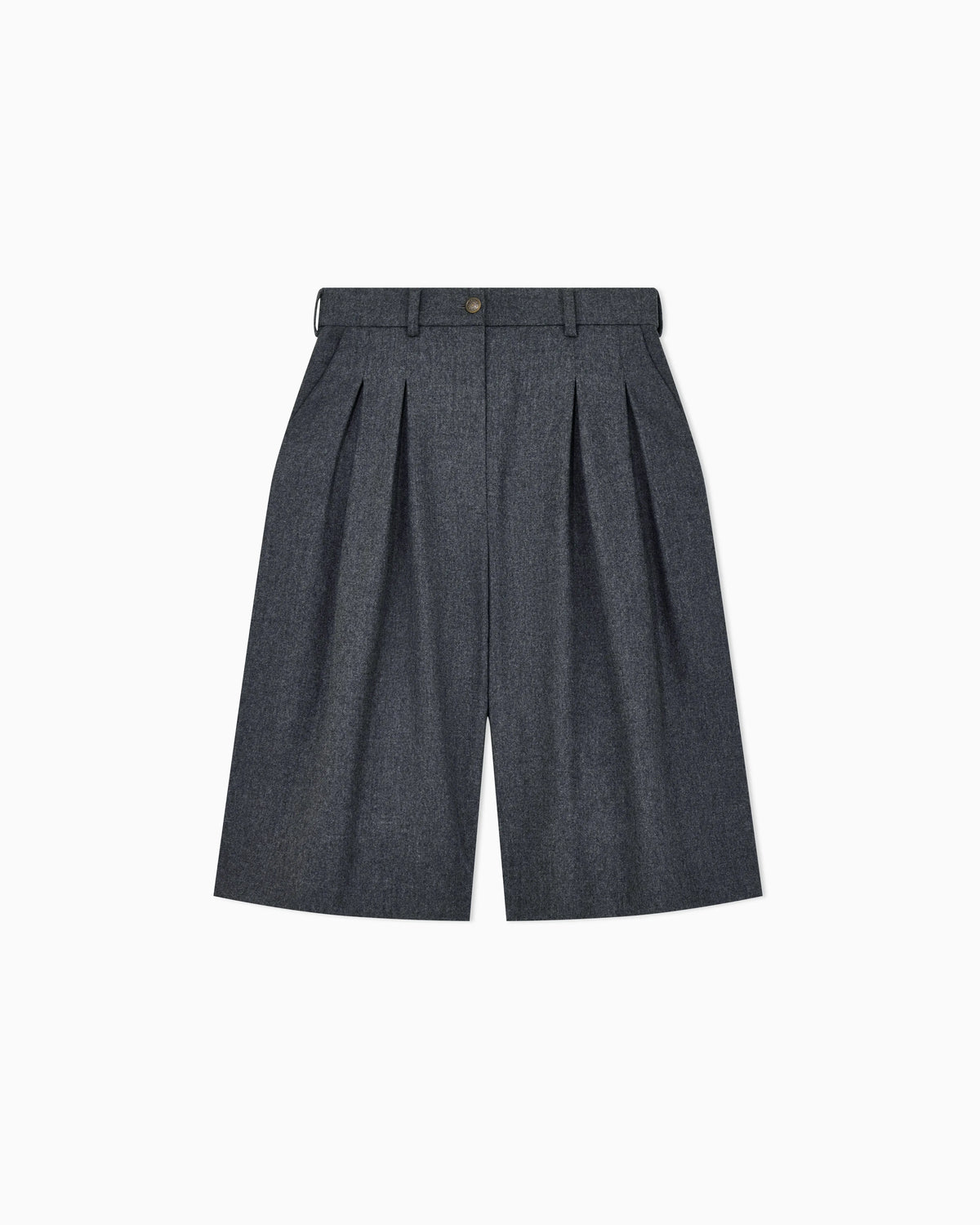 Wool flannel pleated bermuda shorts Signature Capsule