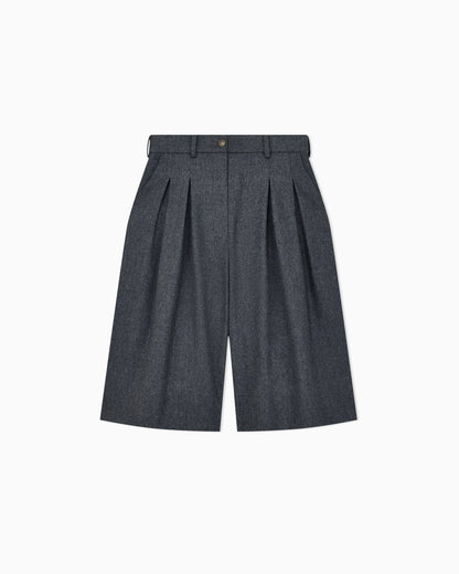 Wool flannel pleated bermuda shorts Signature Capsule