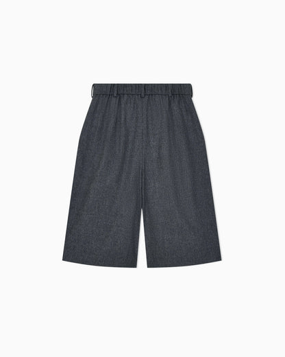 Wool flannel pleated bermuda shorts Signature Capsule