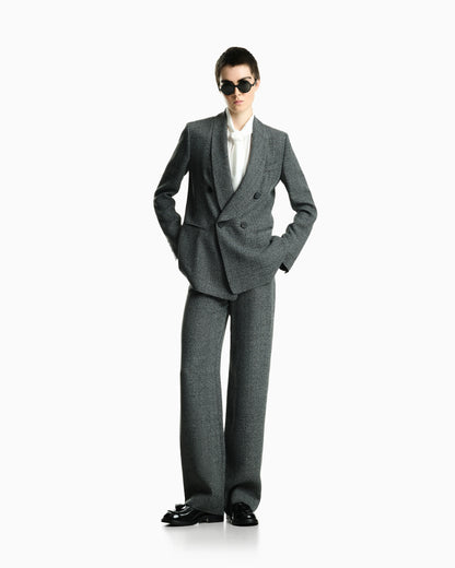 Double-breasted blazer in mouliné fabric Signature Capsule