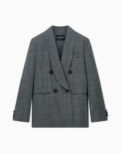 Double-breasted blazer in mouliné fabric Signature Capsule