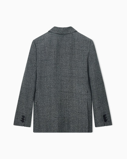 Double-breasted blazer in mouliné fabric Signature Capsule