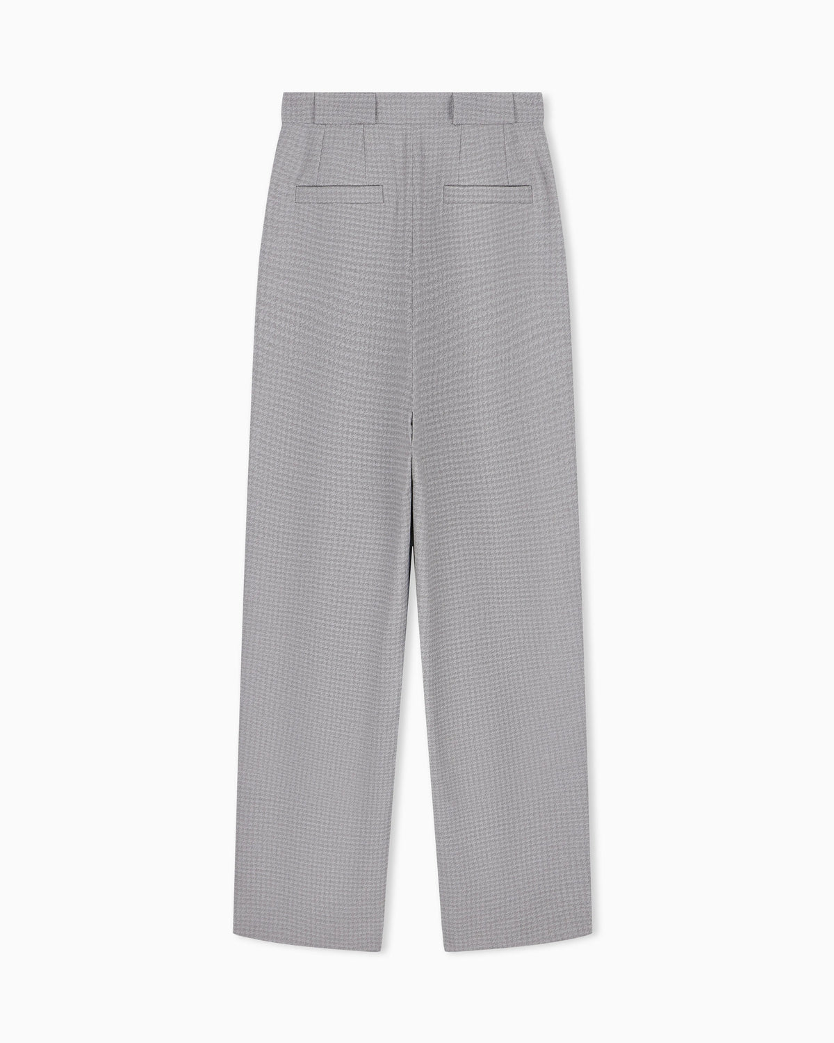 High-waisted trousers in houndstooth viscose and wool