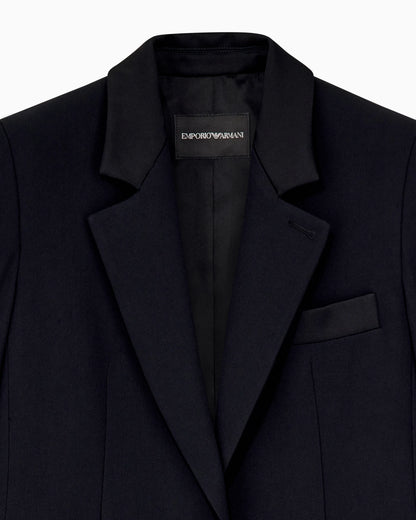Blazer in enver satin with buttoned cuffs