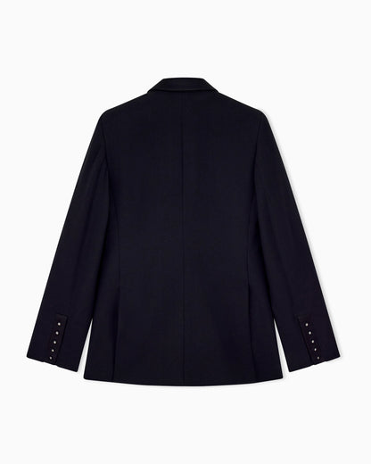 Blazer in enver satin with buttoned cuffs