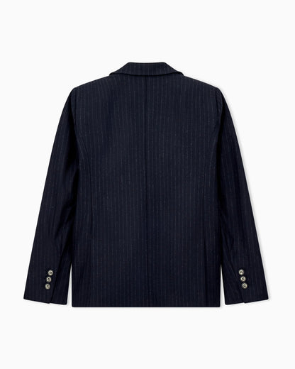Double-breasted pinstripe wool-blend blazer Signature Capsule