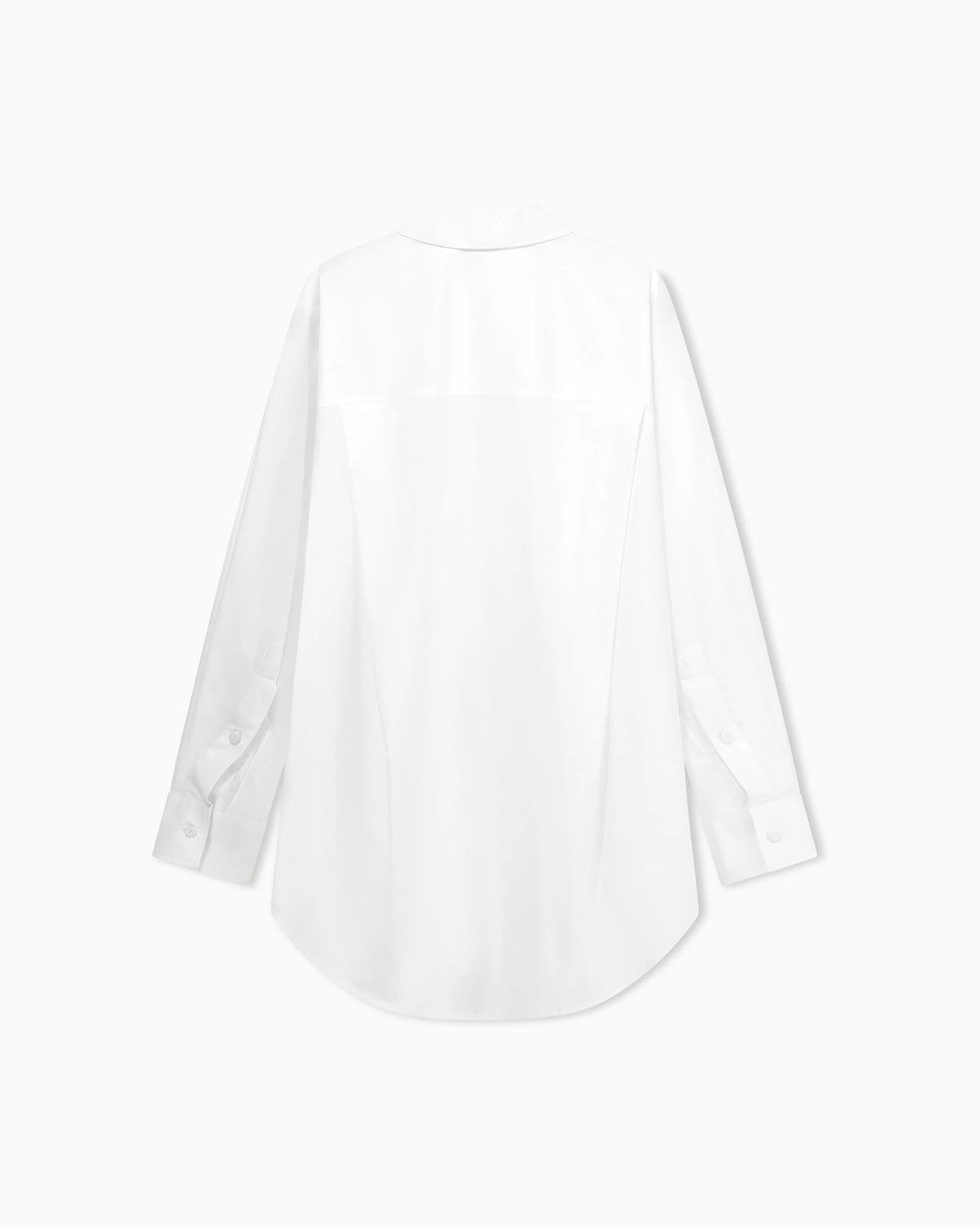 Cotton poplin shirt with a pointed collar and long sleeves