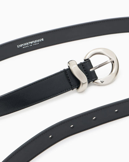 Smooth leather belt