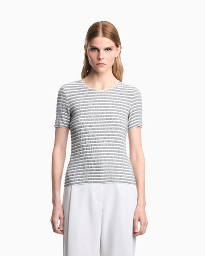 Slim-fit striped jacquard jersey shirt Signature Capsule