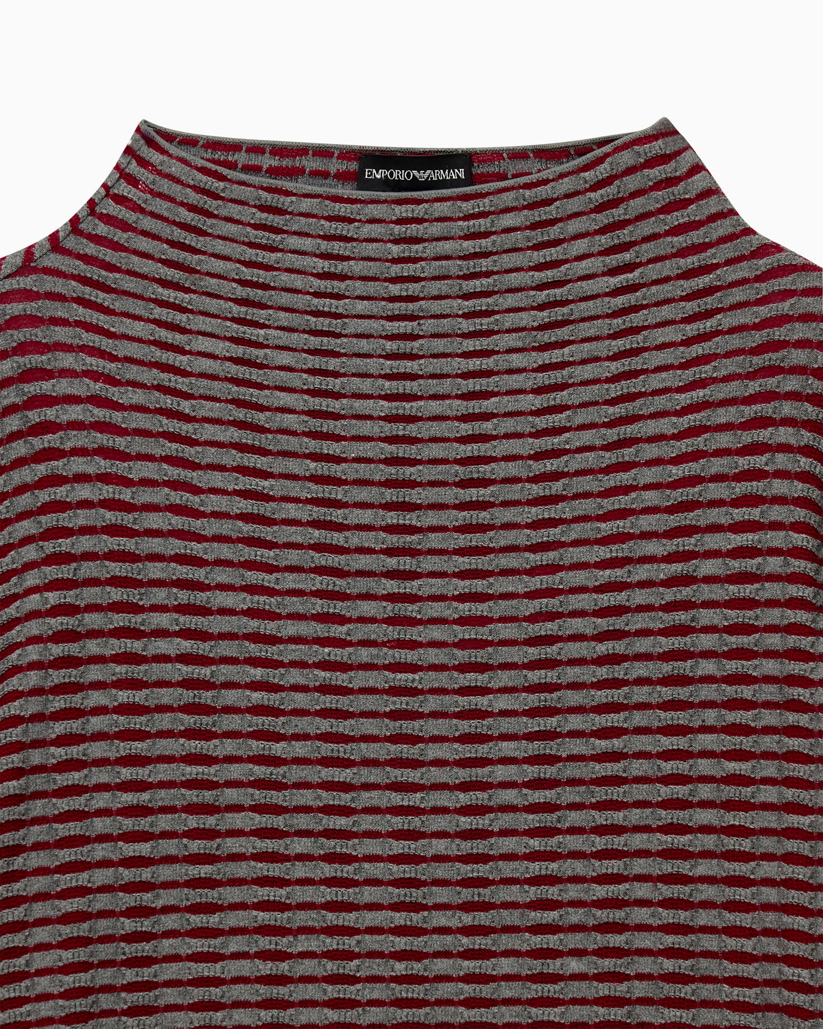Jumper in viscose jacquard jersey with horizontal stripes