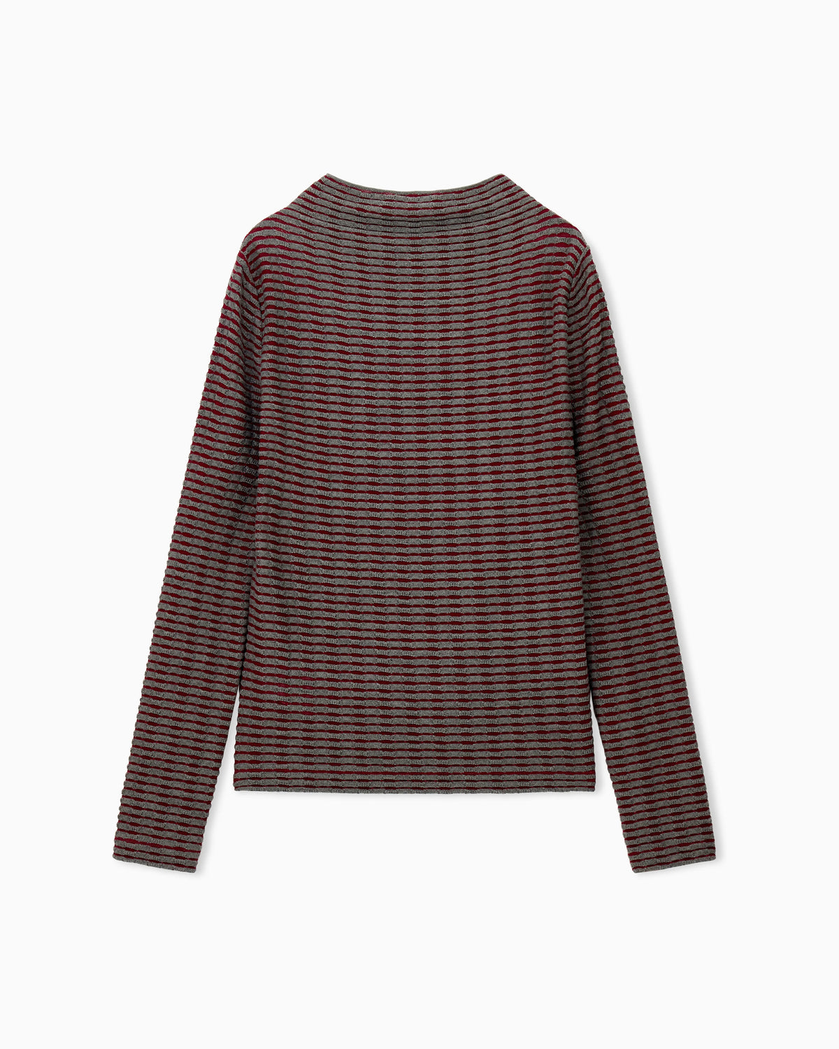 Jumper in viscose jacquard jersey with horizontal stripes