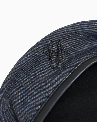 Wool-blend beret with denim effect Signature Capsule