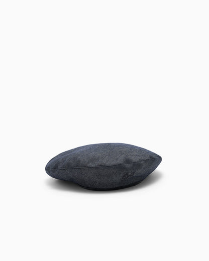 Wool-blend beret with denim effect Signature Capsule