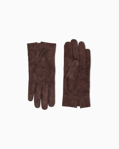 Suede gloves with Signature Capsule logo embroidery