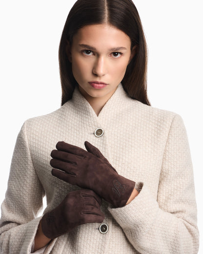 Suede gloves with Signature Capsule logo embroidery