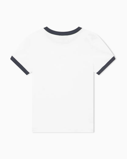 Cotton jersey T-shirt with front logo and contrasting trim