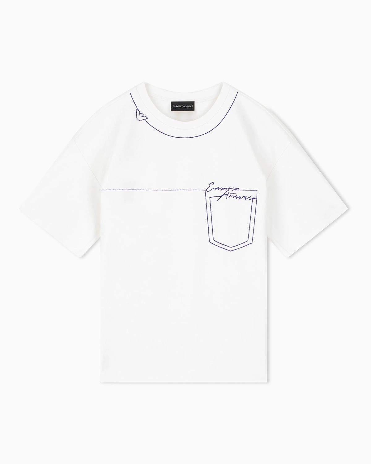 T-shirt in stretch viscose with a pocket outline