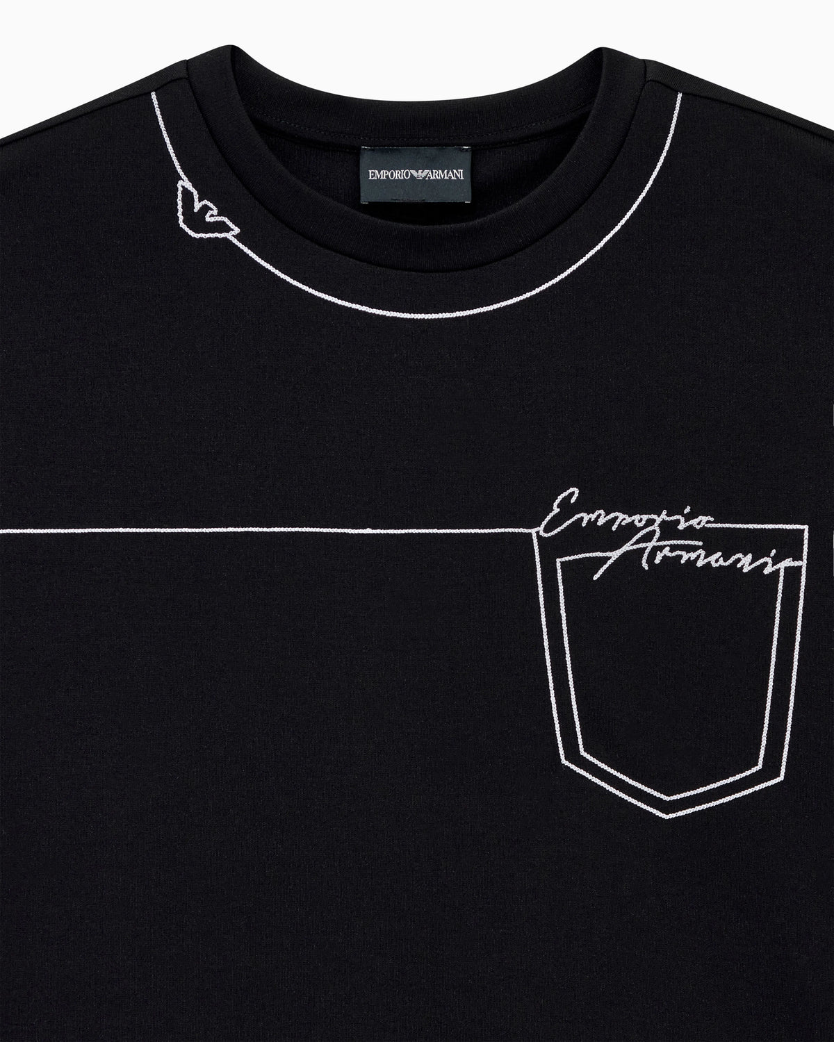 T-shirt in stretch viscose with a pocket outline