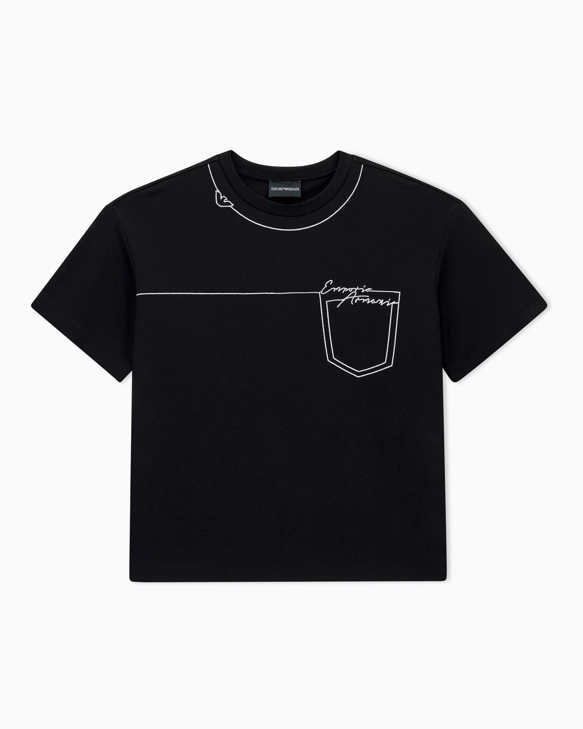 T-shirt in stretch viscose with a pocket outline