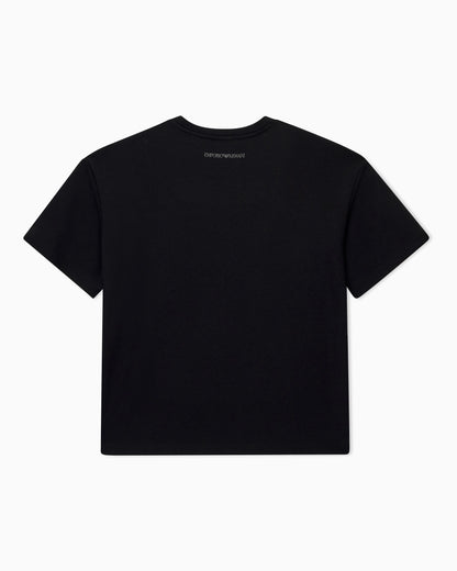 T-shirt in stretch viscose with a pocket outline