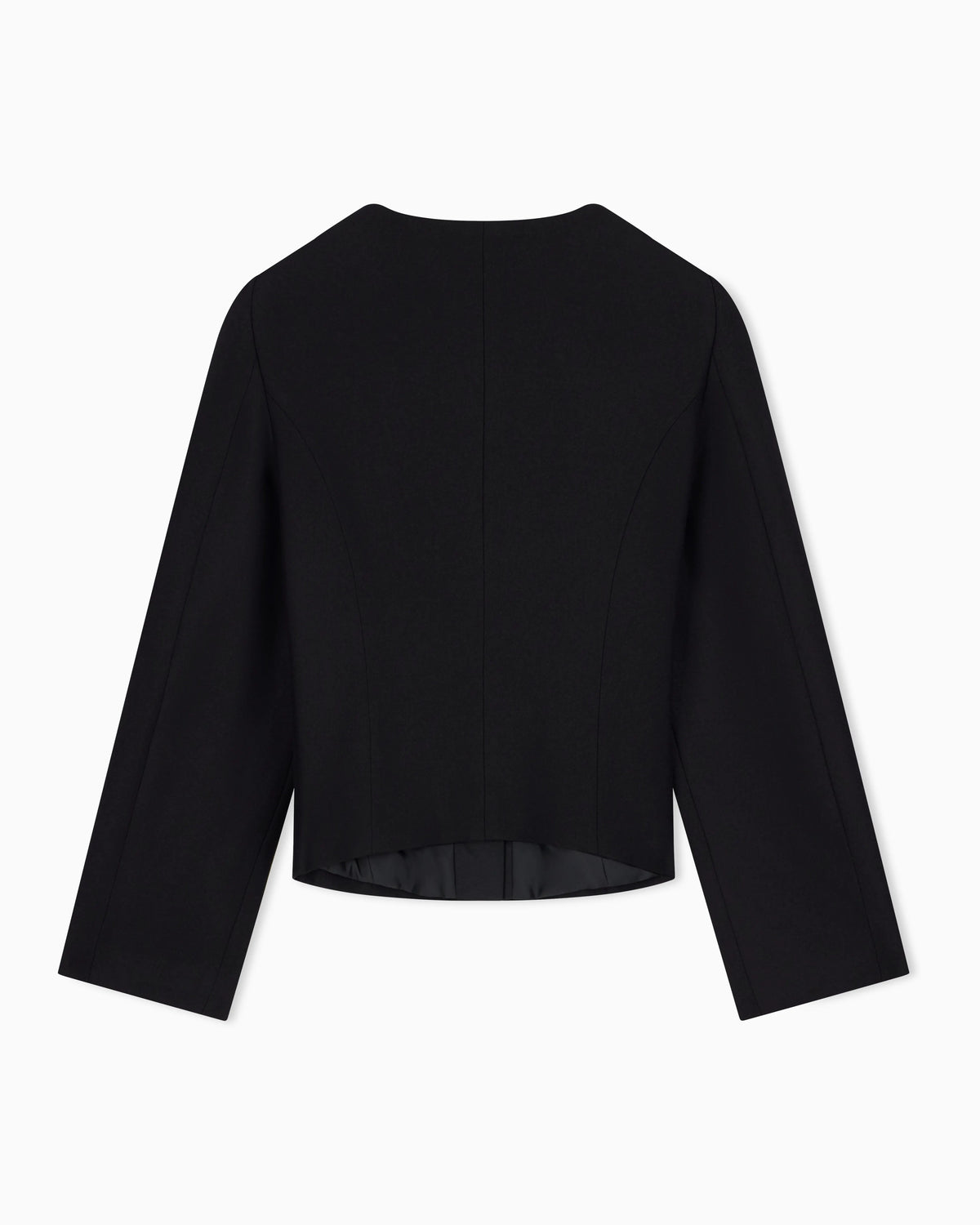 Blazer in wool blend with metallic studs and rounded collar